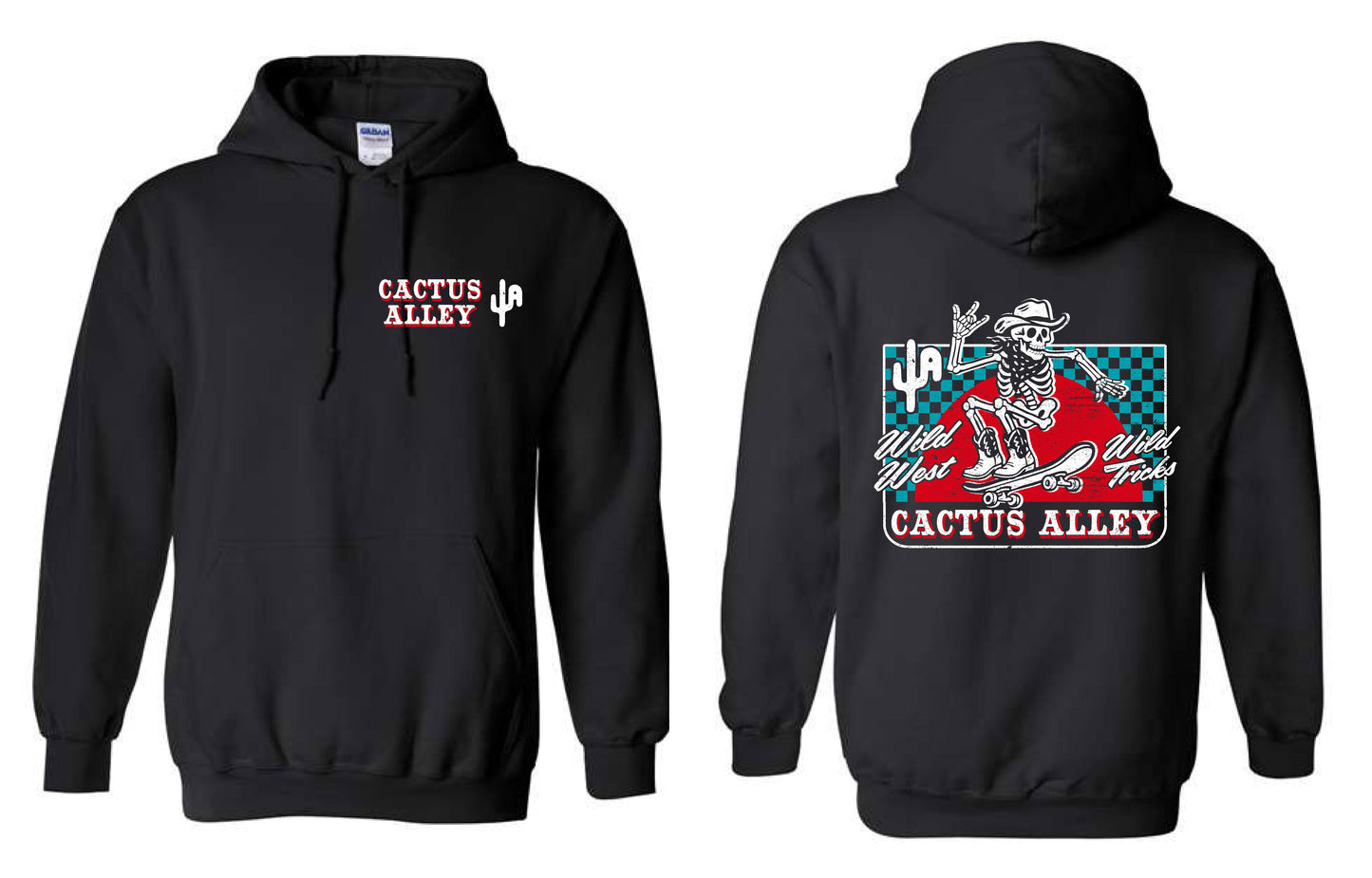 "Skateboard" - Black Adult Hoodie