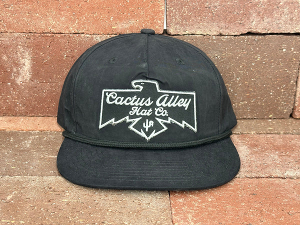 "T-Bird" - CA 256 Black/ Black Rope, Snapback Cap (2024)