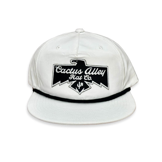 "T-Bird" - CA 256 White/ Black Rope, Snapback Cap (2024)