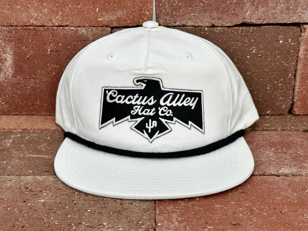 "T-Bird" - CA 256 White/ Black Rope, Snapback Cap (2024)