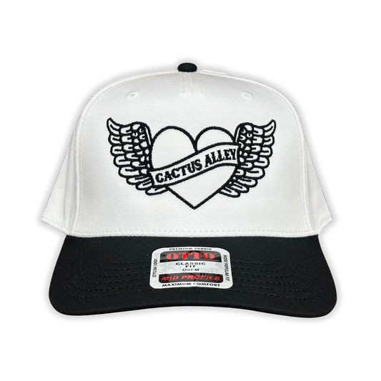 "The Hope" - OTTO Mid Profile Black Bill/ White, Snapback Cap