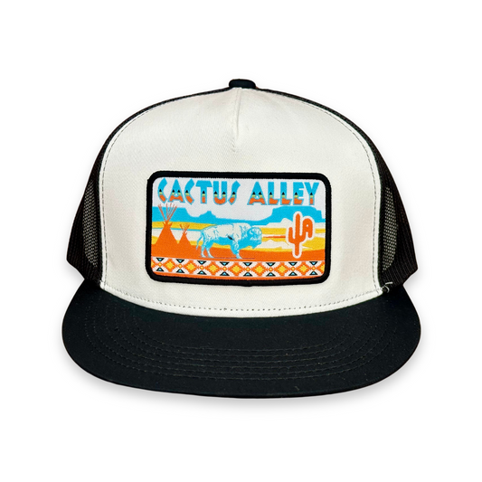 "TP" - 6006 Black/White/Black Mesh, Snapback Cap (2025)