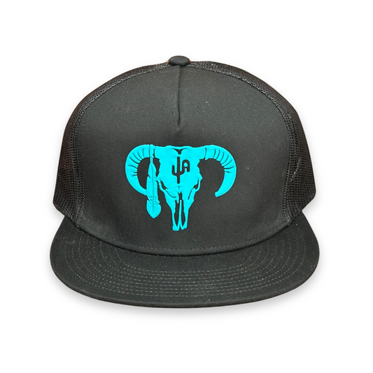 PVC "Hereford Skull" TRQ- 6006 Black/Black Mesh, Snapback Cap (2025)