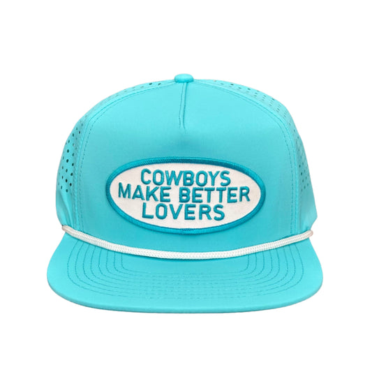 "TRQW Better Lovers" - CA Turquoise Laser Holes/ White Rope, Snapback Cap (WESA JAN 2024)