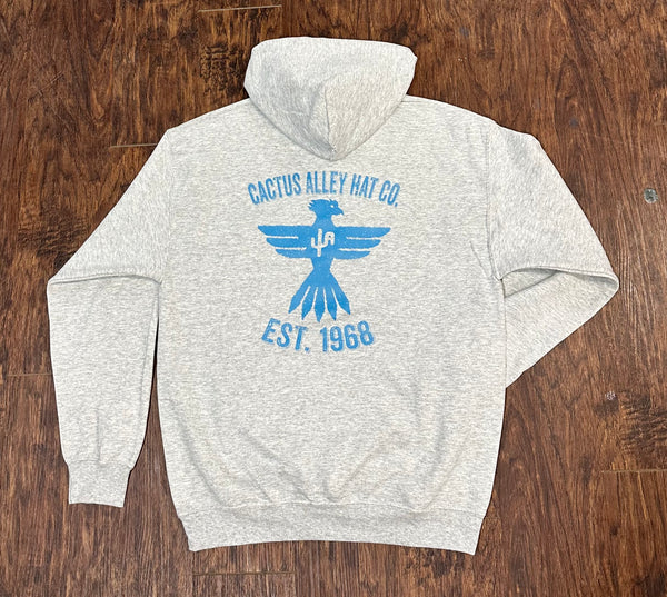 Turquoise "Walking Bird" - Ash Adult Hoodie (2024)