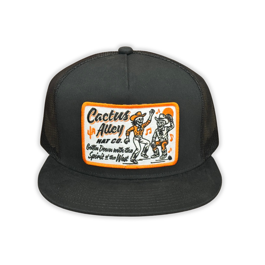 "Two Steppin'" - 6006 Black/ Black Mesh, Snapback Cap