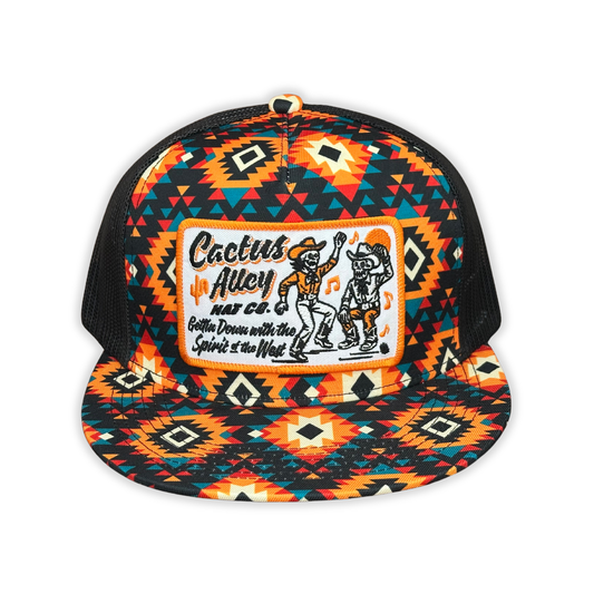 "Two Steppin'" - CA Sunburst Aztec/Black Mesh, Snapback Cap