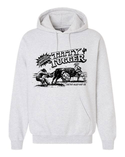 "Titty Tugger" - Ash Grey Adult Hoodie