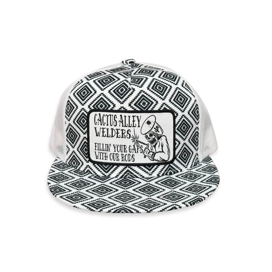 "Welder" - CA Black/White Aztec, Snapback Cap (2025)