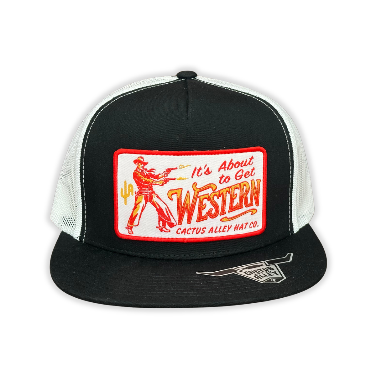 "Western" - 6006 Black/ White Mesh, Snapback Cap