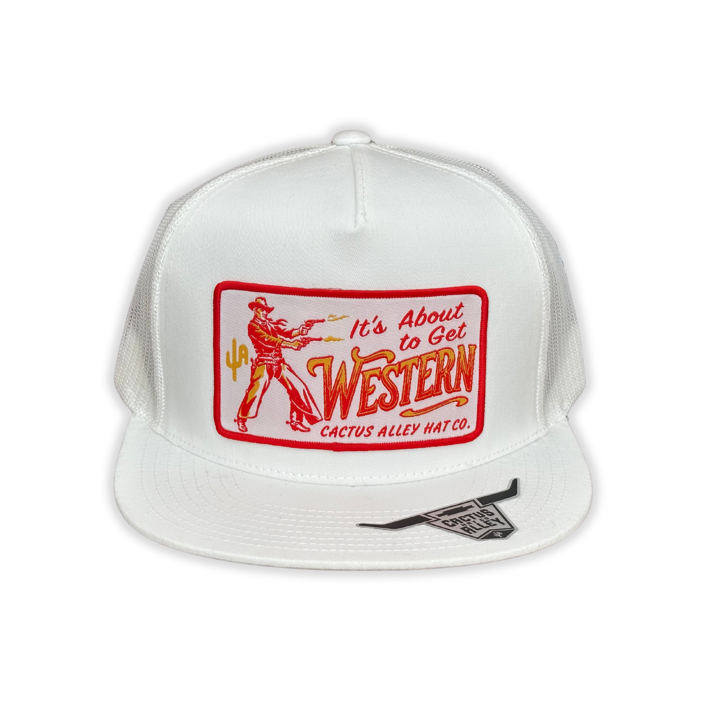 "Western" - 6006 White/ White Mesh, Snapback Cap