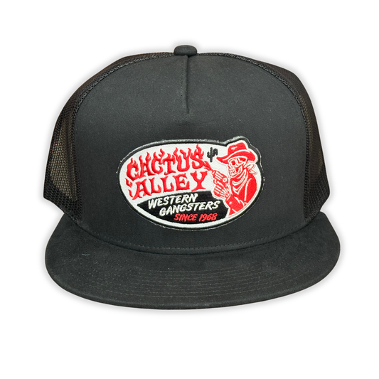 "Western Fire" - 6006 Black/ Black Mesh, Snapback Cap