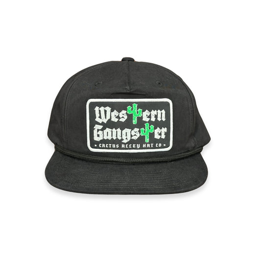 "Western Gangster-BLK"- CA 256 Black/ Black Rope, Snapback Cap (2025)