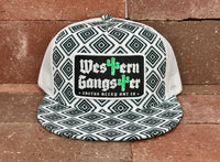 "Western Gangster-BLK" - CA Black/White Aztec, Snapback Cap (2025)