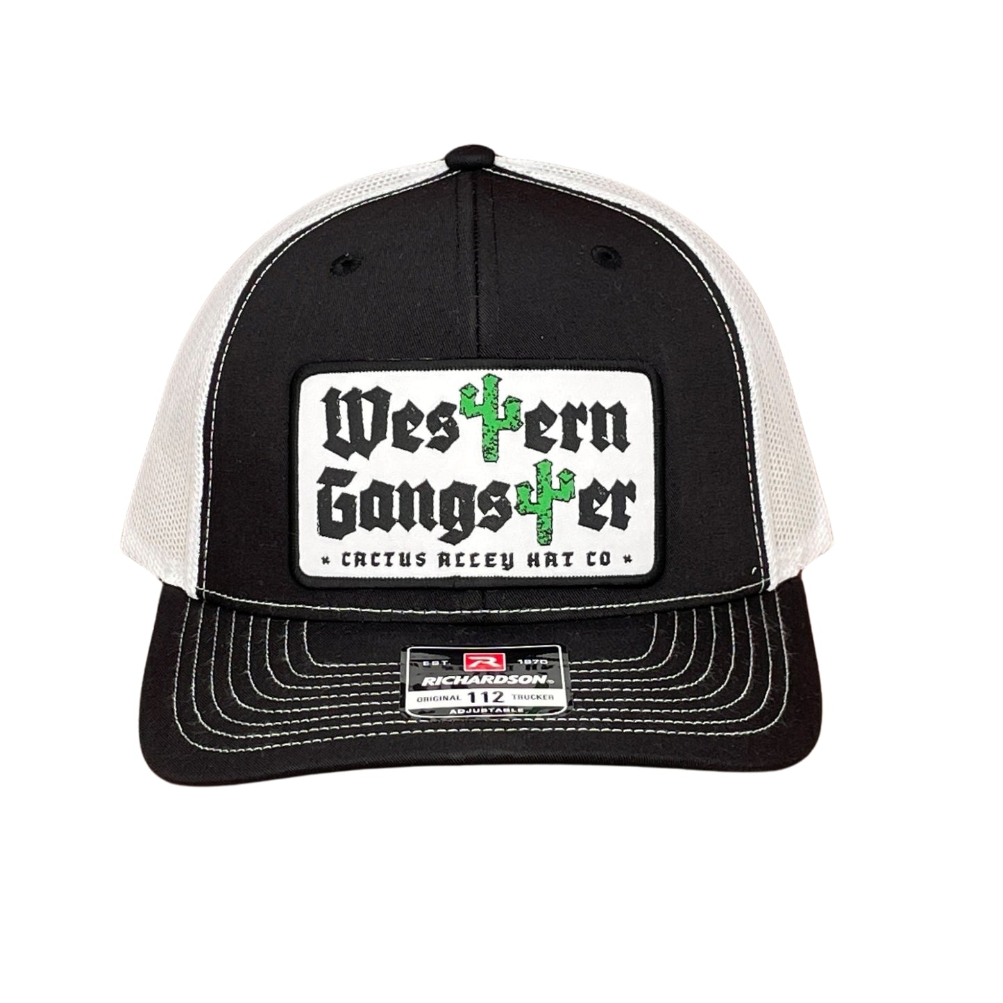 "Western Gangster" - Richardson 112 Black/White Mesh, Snapback Cap (WESA JAN 2024)
