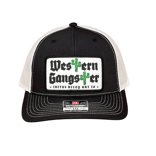 "Western Gangster" - Richardson 112 Black/White Mesh, Snapback Cap (WESA JAN 2024)
