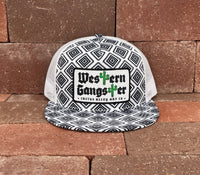 "Western Gangster" - CA Black/White Aztec, Snapback Cap (WESA JAN 2024)