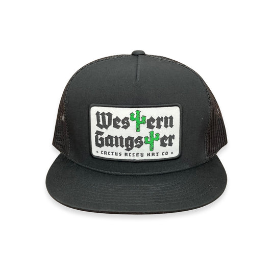 "Western Gangster" - Youth CA 6006 Black/ Black Mesh, Snapback Cap