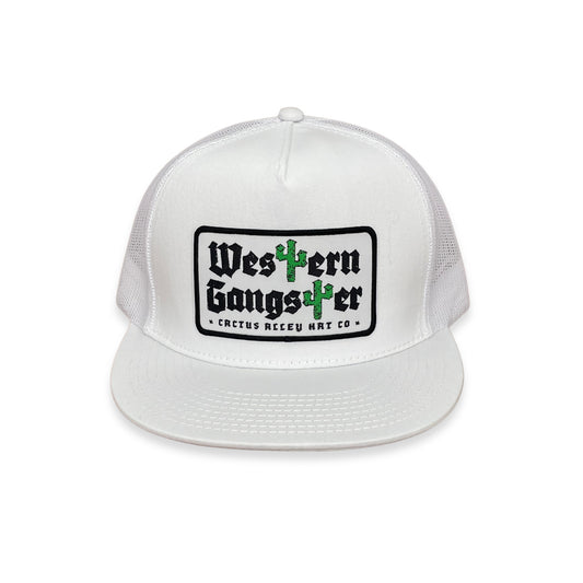 "Western Gangster" - CA6006 White/ White Mesh, Snapback Cap (WESA JAN 2024)