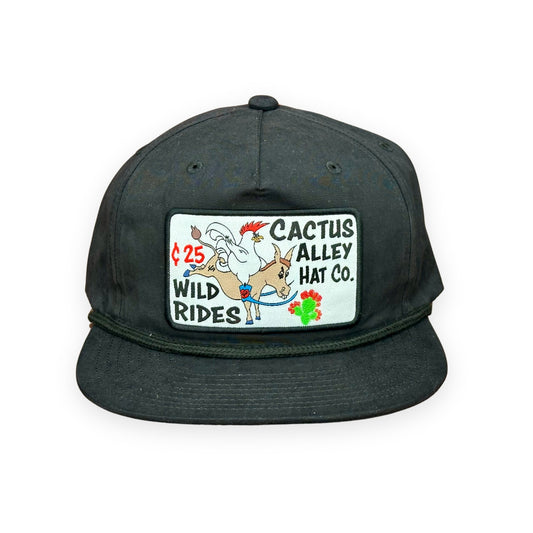 "Wild Rides" - CA 256 Black/ Black Rope, Snapback Cap (2025)