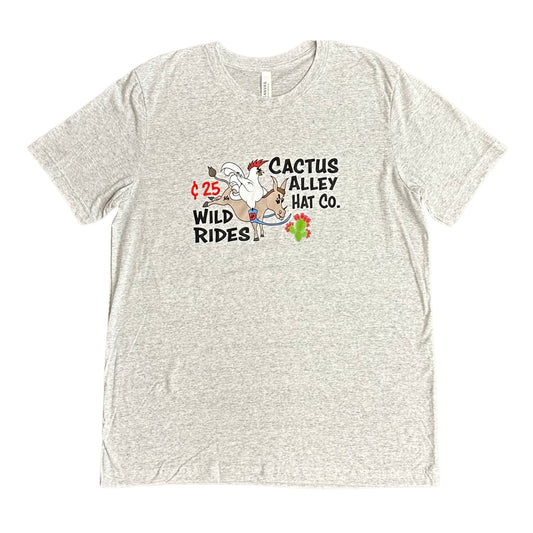 "Wild Rides" - White Fleck Adult Tee (2024)