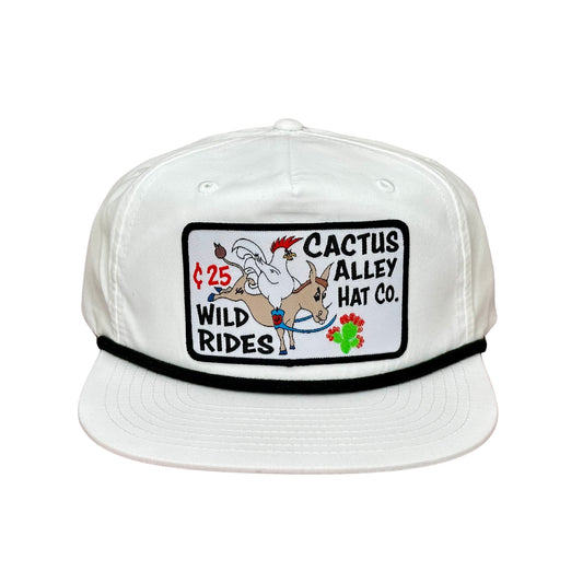 "Wild Rides" - CA256 White/ Black Rope, Snapback Cap (2024)