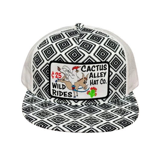 "Wild Rides" - CA Black/White Aztec, Snapback Cap (2024)