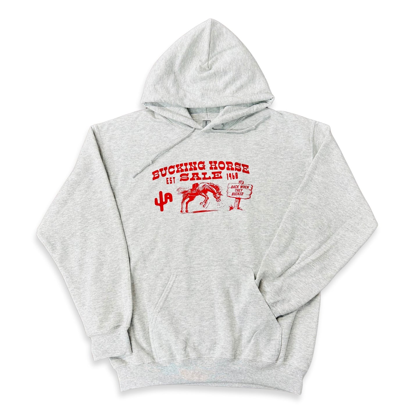 "Bucking Horse" - Ash Grey Adult Hoodie (WESA JAN 2024)