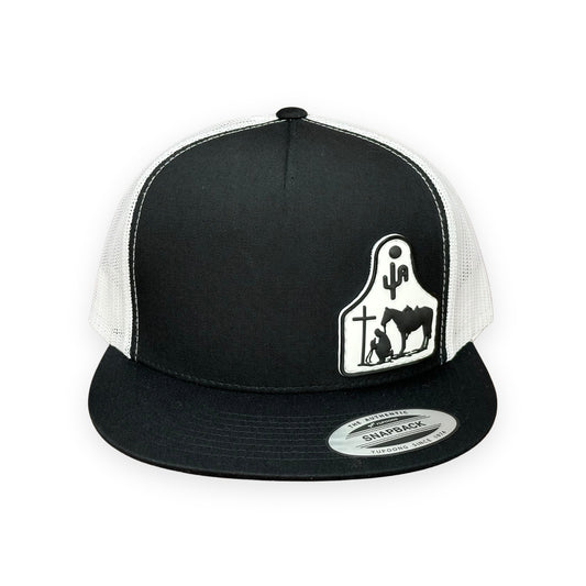 "Cowboy at the Cross" - 6006 Black/ White Mesh, Snapback Cap (2024)