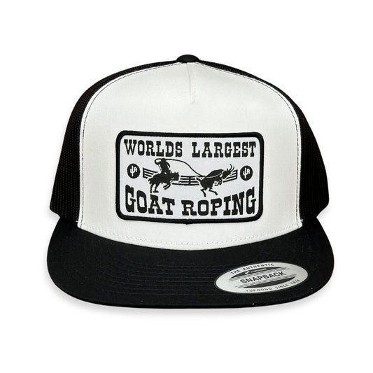 "Goat Roping" - Black/White/Black Mesh, Snapback Cap (2024)