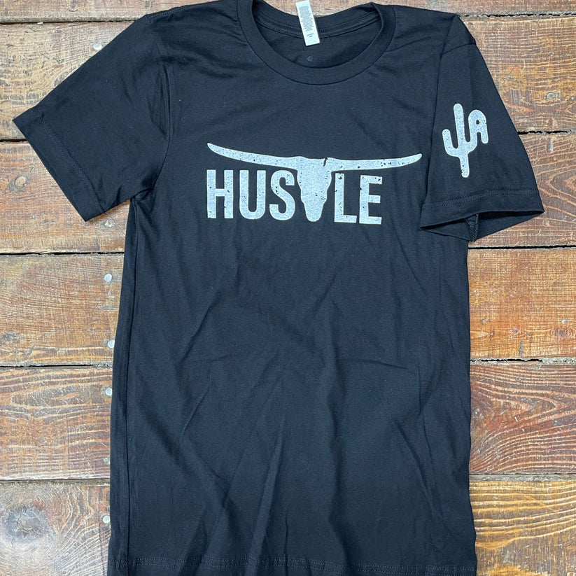 "Hustle" - Black Adult Tee