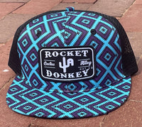 "Rocket Donkey" - CA Purple Diamond Aztec/Black Mesh, Snapback Cap (2024)