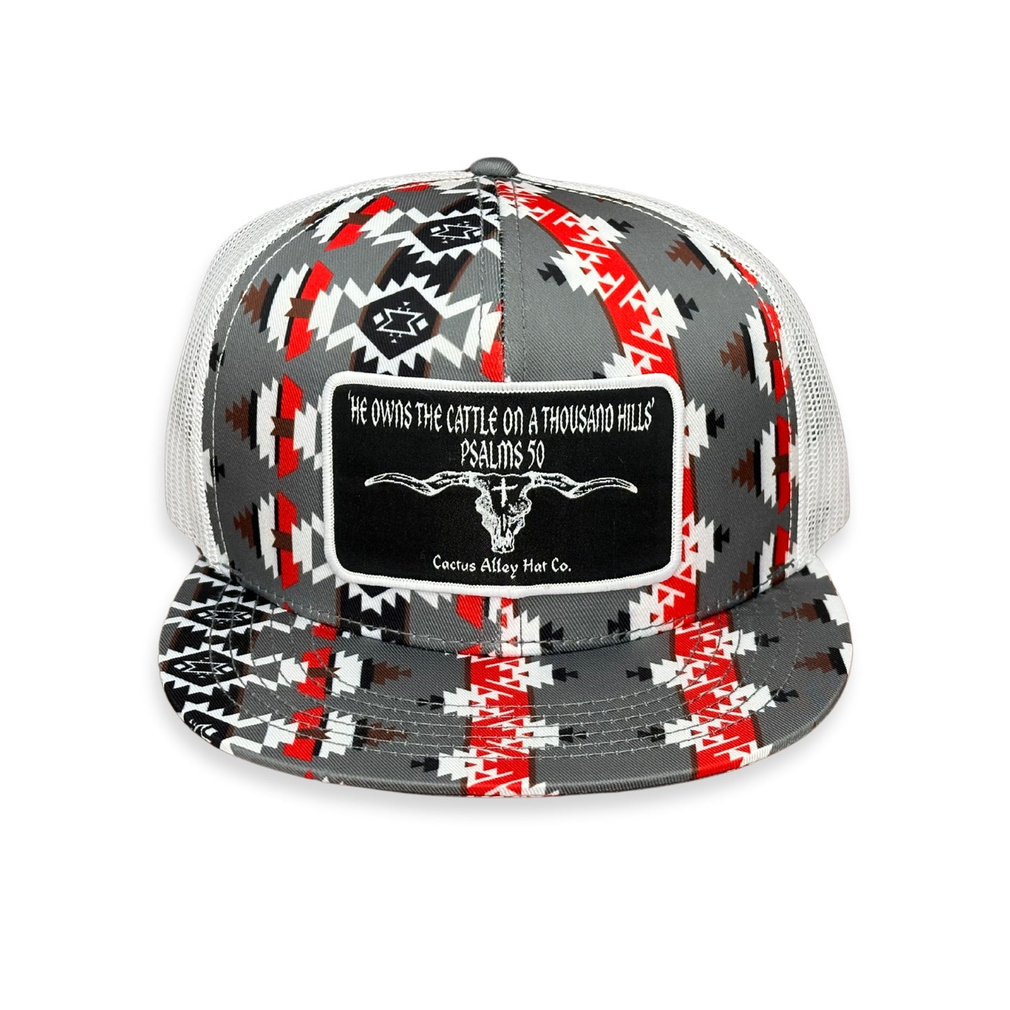 "Psalms 50" - CA Red/White Aztec, Snapback Cap (2024)