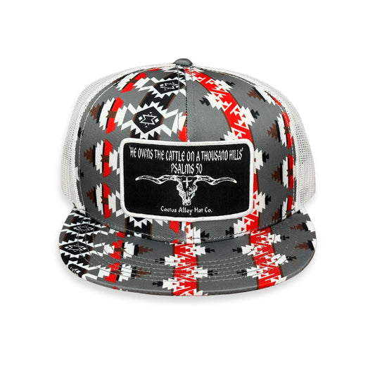 "Psalms 50" - CA Red/White Aztec, Snapback Cap (2024)