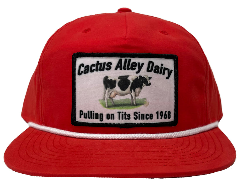 "Dairy" - CA256 Red/ White Rope, Snapback Cap (WESA JAN 2024)