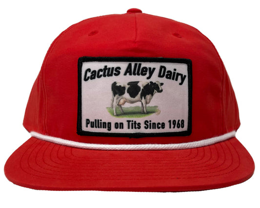 "Dairy" - CA256 Red/ White Rope, Snapback Cap (WESA JAN 2024)