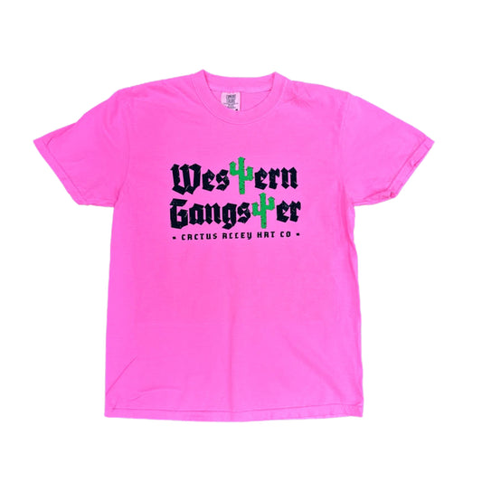 “Western Gangster” - Neon Pink Adult Tee (WESA JAN 2024)