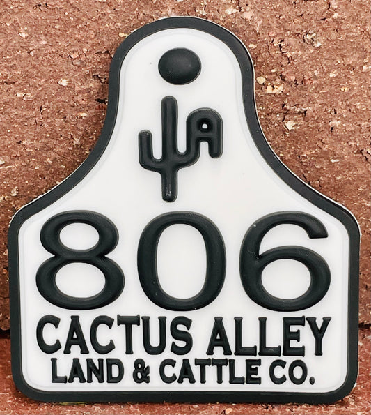 PVC101 (Area Code Ear Tag PVC Rubber Patch) - Can be Customized w/ Your Area Code
